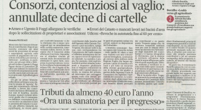 QUOTIDIANO DI LECCE DEL 31 MARZO 2021     -      I TRIBUTI DEI CONSORZI DI BO...